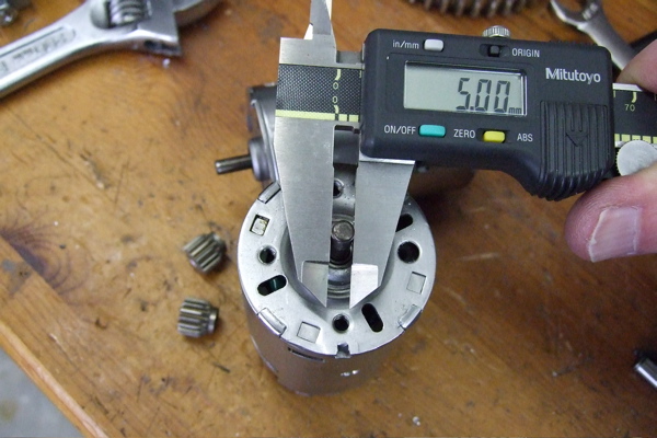 Motor shaft measured Motor shaft measured