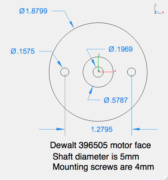 Drawing of motor face Drawing of motor face