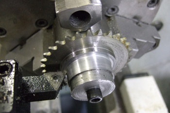 Turning down sprocket OD for press-fit in wheel hub Turning down OD for press-fit